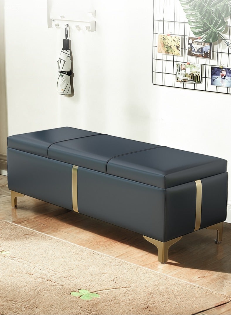 Storage Bench with Metal Legs Ottoman Upholstered Bench Perfect for End of Bed Seating And Storage in Bedroom, Living Room, And Entryway(150cmx40cmx30cm) - Image 1