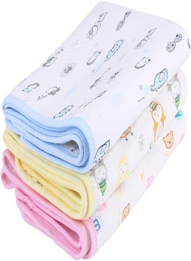 4NEwBiES Baby's Soft Cotton Diaper Changing Mat/Sleeping mats/Water Proof Bed Protector with Foam for New Born Baby-0 to 6 Months (Standard, 4 Pc) - Image 1