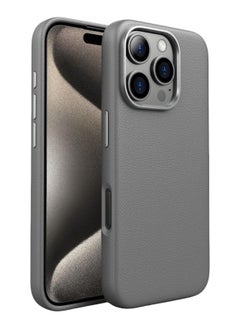 iPhone 15pro max ,with Metal Camera Protection Compatible with Handmade Genuine Italian Leather Ultra Thin Non-Slipping Scratch Free Case (silver)