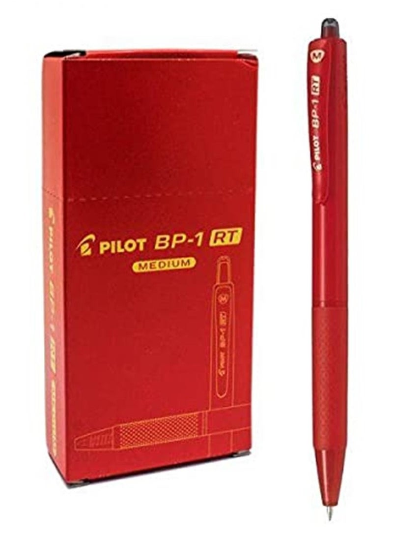 PILOT 12-Piece Retractable Ballpoint Pen Medium Tip Red Ink  - Image 1