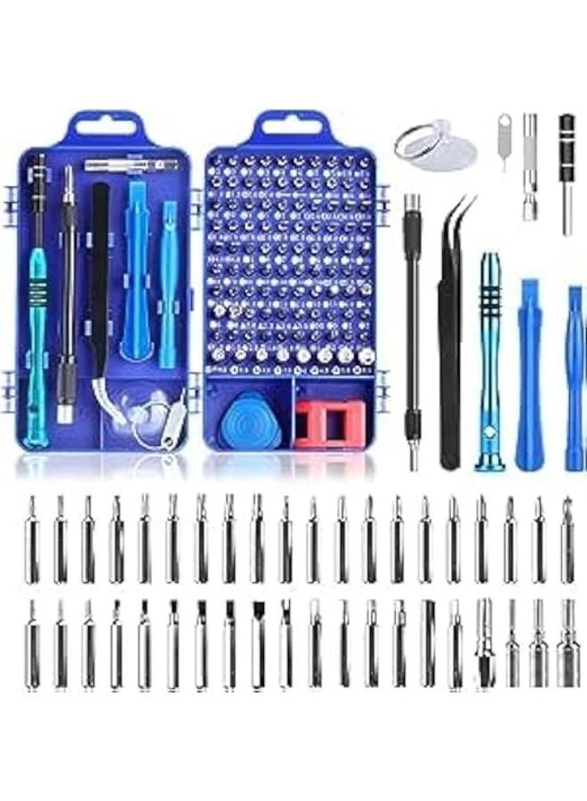 Cazadora Precision Screwdriver Set – 110-in-1 Professional Magnetic Multi-Function Repair Toolkit for Electronics | Ultimate Precision & Durability for Laptops, Smartphones (iPhone, Android), Tablets (iPad), PCs, Cameras & Small Appliances | Alloy-Steel Bits, Ergonomic Magnetic Driver, Compact Portable Organizer Case, Anti-Slip Handle, Ideal for Technicians, Hobbyists & Home Repair — Compatible with Noon KSA Standards, Reliable for Service Centres and DIY Repairs, Blue Finish, Lightweight 0.5 kg, Perfect Gift for Electronics Repair Enthusiasts and Professional Technicians - Image 1