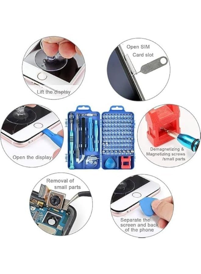 Cazadora Precision Screwdriver Set – 110-in-1 Professional Magnetic Multi-Function Repair Toolkit for Electronics | Ultimate Precision & Durability for Laptops, Smartphones (iPhone, Android), Tablets (iPad), PCs, Cameras & Small Appliances | Alloy-Steel Bits, Ergonomic Magnetic Driver, Compact Portable Organizer Case, Anti-Slip Handle, Ideal for Technicians, Hobbyists & Home Repair — Compatible with Noon KSA Standards, Reliable for Service Centres and DIY Repairs, Blue Finish, Lightweight 0.5 kg, Perfect Gift for Electronics Repair Enthusiasts and Professional Technicians - Image 4