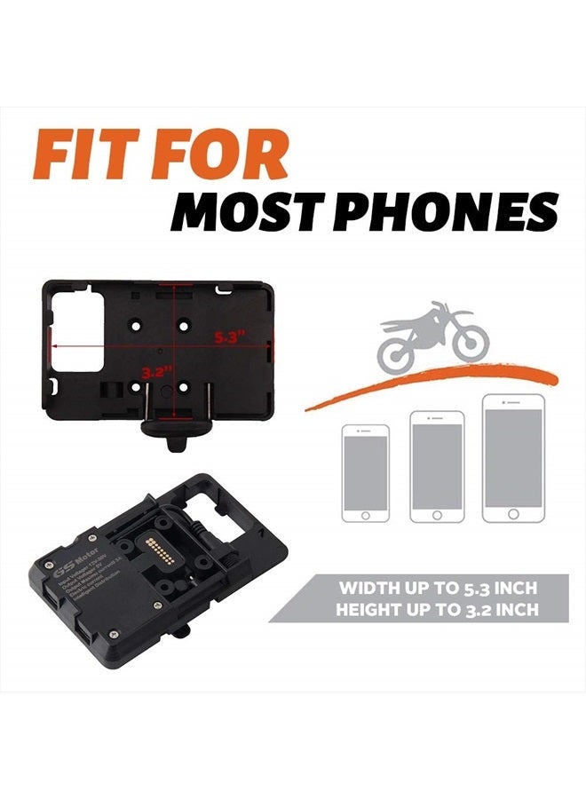 Estelle Motorcycle Phone Mount with USB Charger Mobile Phone holder GPS Navigation Bracket for BMW R1200GS R1250GS LC ADV Adventure F700GS F800GS F750GS F850GS for Honda CRF1000L Africa Twin Accessories - Image 4