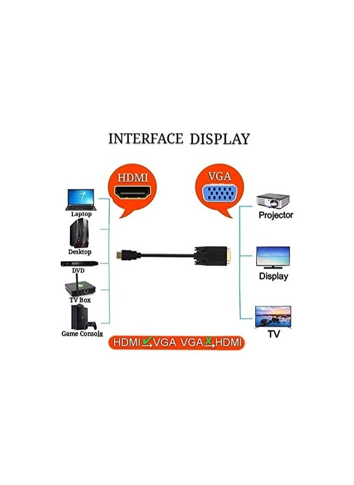 إيروريكس HDMI إلى VGA، كابل محول HDMI ذكر إلى VGA بطول 1.8 متر مطلي بالذهب 1080 بكسل متوافق مع الكمبيوتر والكمبيوتر المحمول والكمبيوتر الشخصي والشاشة وجهاز العرض وHDTV وDVD وXbox - 6 أقدام  - Image 4