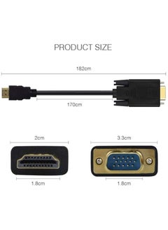 erorex HDMI to VGA,1.8m Gold-Plated 1080P HDMI Male to VGA Male Adapter Cable Compatible for Computer, Laptop, PC, Monitor, Projector, HDTV, DVD, Xbox - 6 Feet  - Image 3