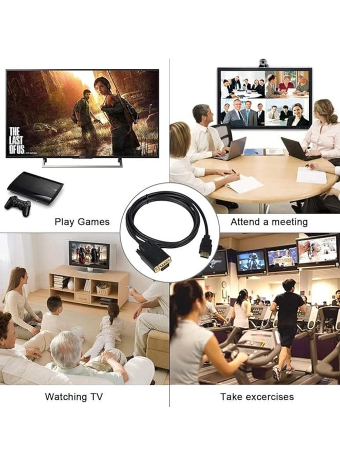 إيروريكس HDMI إلى VGA، كابل محول HDMI ذكر إلى VGA بطول 1.8 متر مطلي بالذهب 1080 بكسل متوافق مع الكمبيوتر والكمبيوتر المحمول والكمبيوتر الشخصي والشاشة وجهاز العرض وHDTV وDVD وXbox - 6 أقدام  - Image 2