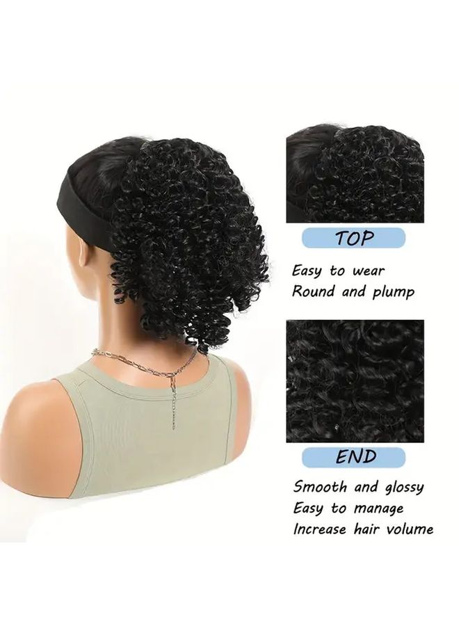 14 Inch Curly Ponytail With Drawstring Fluffy Wave Voluminous Secure Hold Updo - Image 5
