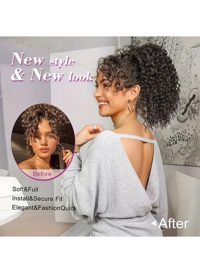 14 Inch Curly Ponytail With Drawstring Fluffy Wave Voluminous Secure Hold Updo - Image 2