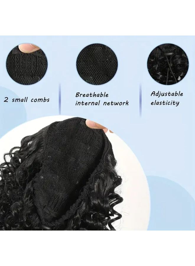 14 Inch Curly Ponytail With Drawstring Fluffy Wave Voluminous Secure Hold Updo - Image 3