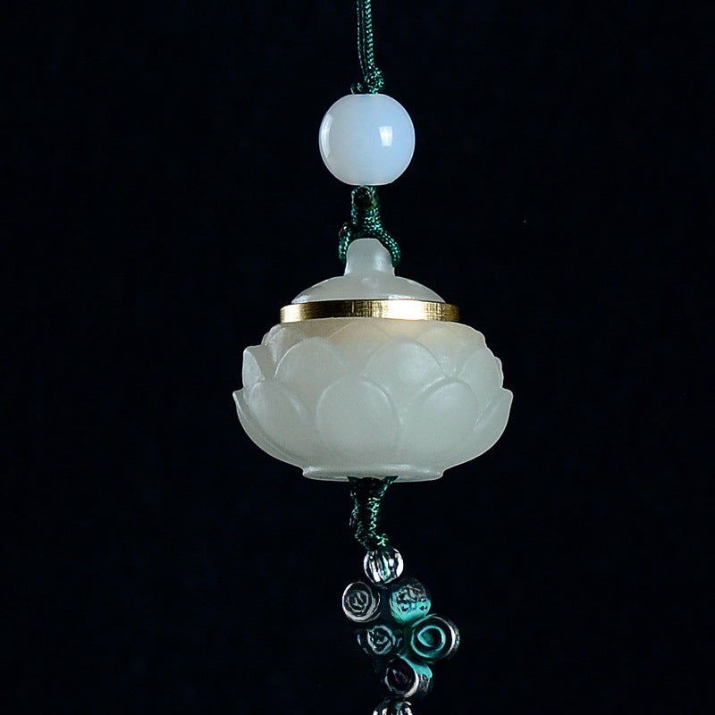 Luminous Hollow Fragrance Sachet Pixiu Phone Chain Retro Green Tan Pendant 4. Luminous Stone lotus (bottom tassel) + incense pill