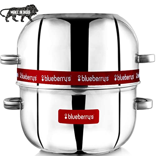 Blueberry's طباخة الأرز الحرارية من بلو بيري، 1 كيلوجرام، طبقة مزدوجة من الفولاذ المقاوم للصدأ، تشودارابتي مع وعاء من الفولاذ المقاوم للصدأ وحشية مطاطية - Image 1
