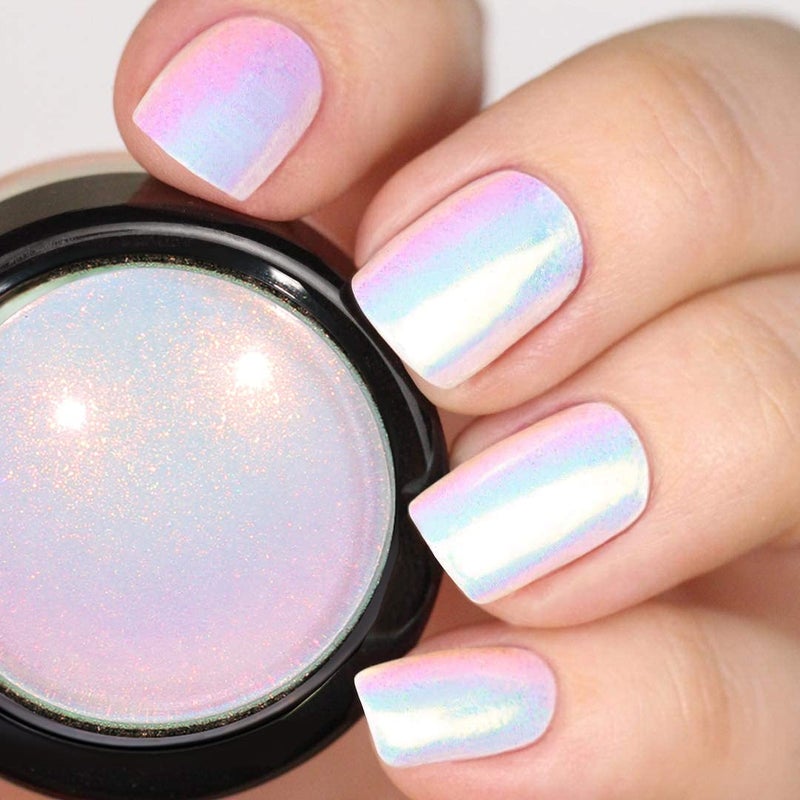 Pretty Diva Aurora Chrome Nail Powder  Mermaid Unicorn Chrome Nails Powder Aurora Iridescent Chrome Powder for Nails Mica Powder Manicure Pigment