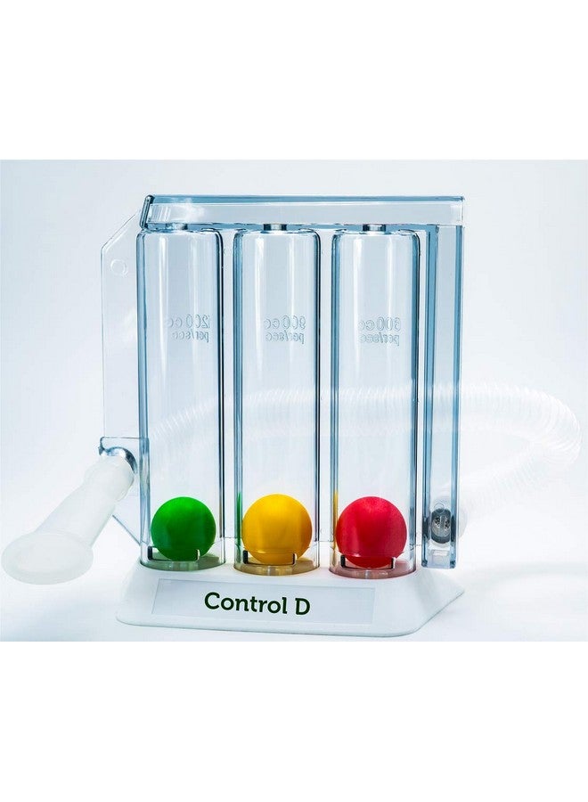 Control D جهاز قياس التنفس 3 كرات، جهاز تمارين الرئة الصحي، قابل للغسل، جهاز تنفس، عبوة من 1، متعدد الألوان - Image 1
