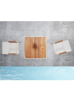 HIGOLD 5-Piece 4-Seater UV-Resistant Outdoor Dining Set White and Brown 87.22 x 87.22 x 87.22 cm 680160  - Image 2