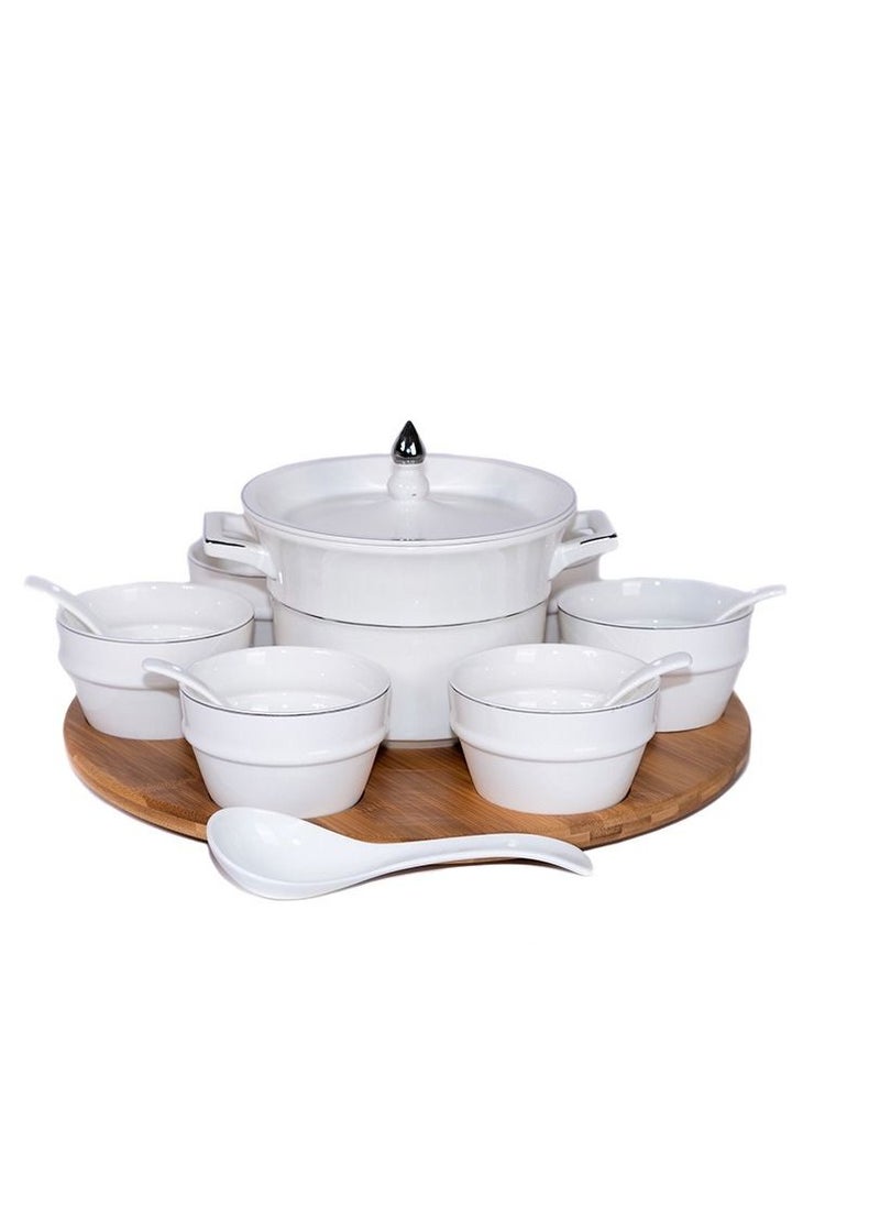 Cavo - Soup Set 15-pieces Silver Edges - Image 1