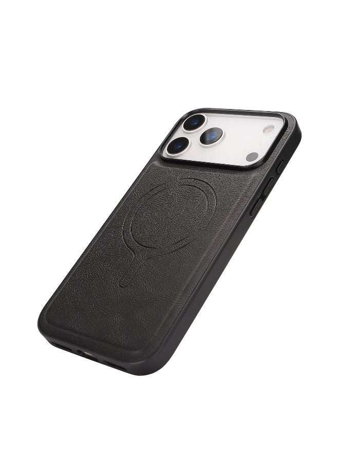 High Quality TPU + PU Strong Magnet Case for iPhone 17 Pro Max Magnetic Cases - Black - Image 4