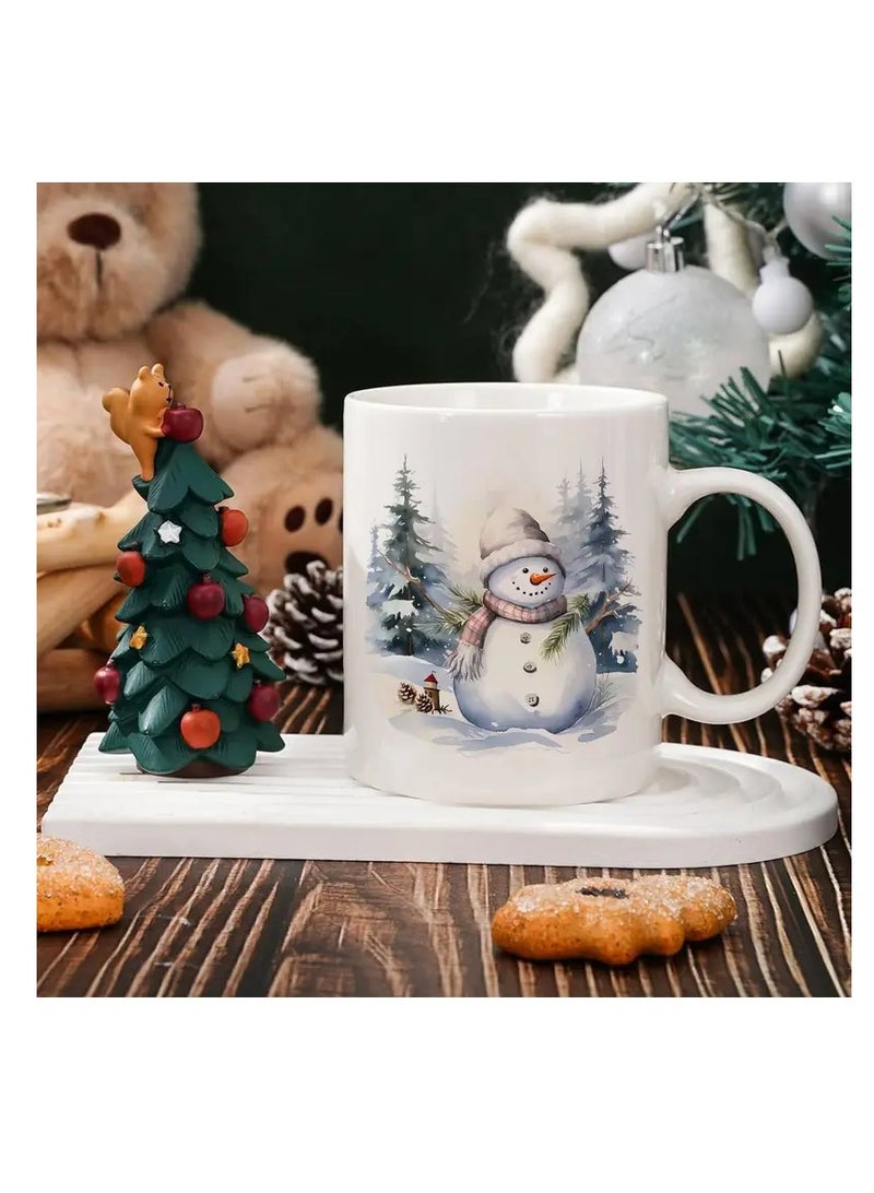 RYN Merry Christmas 11oz Ceramic Coffee Mug - Snowman Design, Perfect Gift for Friends, Family, and Coworkers - Ideal for Xmas & New Year Decor - Image 2