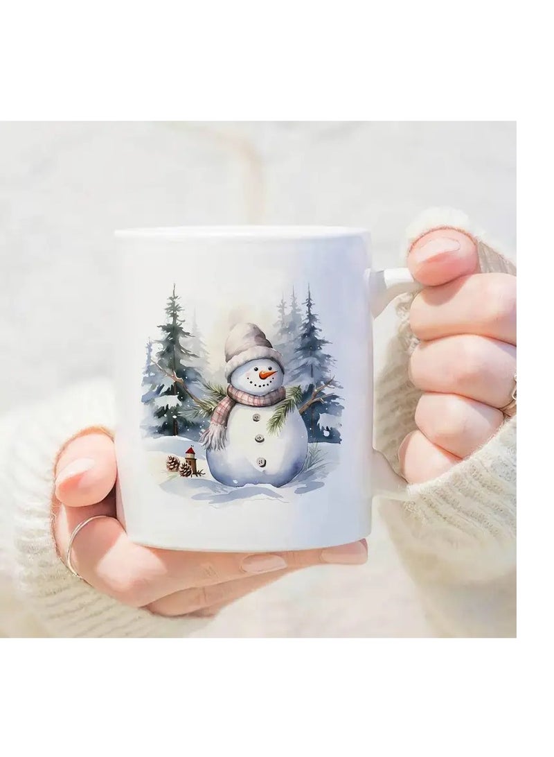 RYN Merry Christmas 11oz Ceramic Coffee Mug - Snowman Design, Perfect Gift for Friends, Family, and Coworkers - Ideal for Xmas & New Year Decor - Image 4