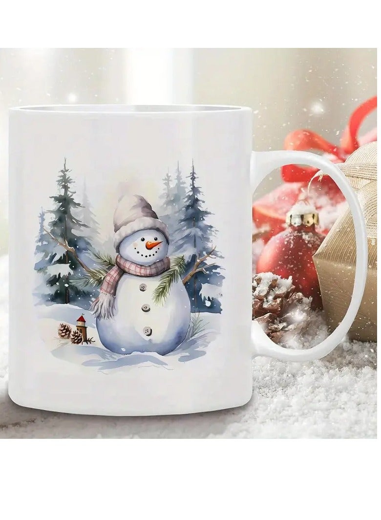 RYN Merry Christmas 11oz Ceramic Coffee Mug - Snowman Design, Perfect Gift for Friends, Family, and Coworkers - Ideal for Xmas & New Year Decor - Image 5
