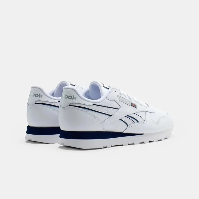 Reebok White/Vector Navy Reebok Classic Leather Unisex Shoes  | Best Price UAE