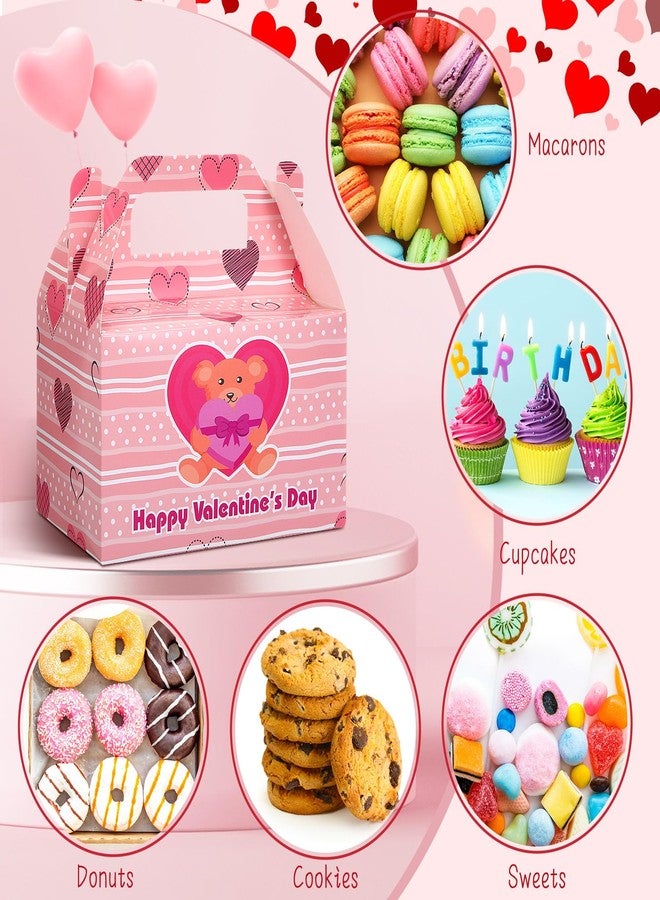 ReliThick 80 Pack Valentine's Day Treat Box with Valentines Cellophane Treat Bags Heart Valentines Day Boxes Goodie Bags Cookie Candy Boxes for Treats Valentine Gift Bag for Party (Chic) - Image 3