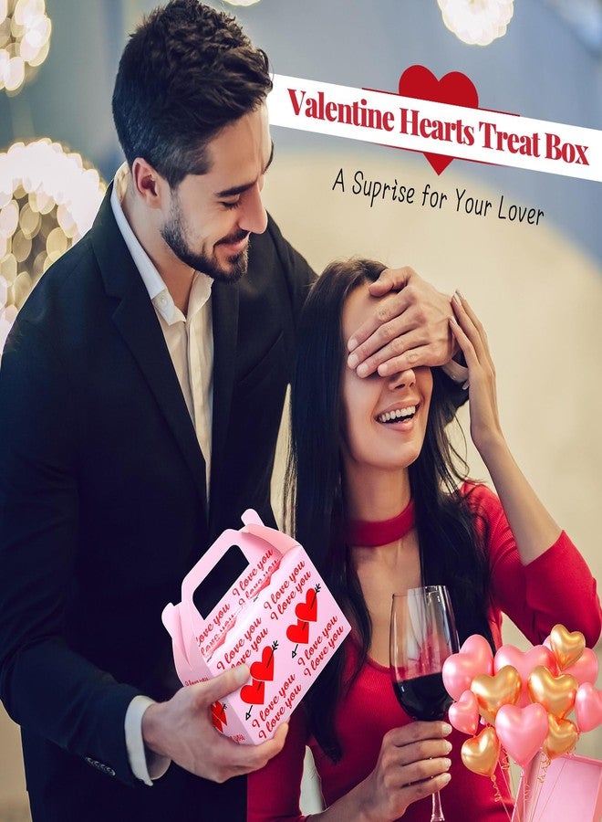 ReliThick 80 Pack Valentine's Day Treat Box with Valentines Cellophane Treat Bags Heart Valentines Day Boxes Goodie Bags Cookie Candy Boxes for Treats Valentine Gift Bag for Party (Chic) - Image 5