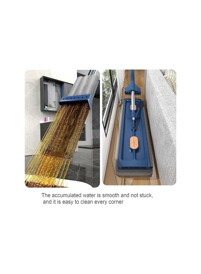 PROMASS Large Flat Mop For Wet And Dry Use, 360°Rotating Microfiber Mop, Adjustable Stainless Steel Long Handle With Washable Microfiber Pads, Dust Mop With Dewatering Scraper For Floor Cleaning (Size : Whit - Image 4