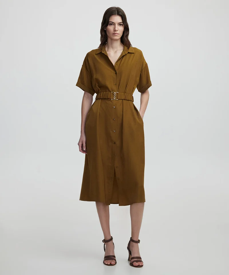 ابيكول Belted Shirt Dress