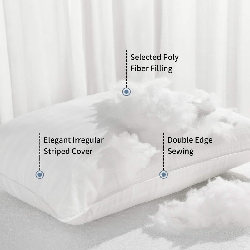 downluxe Down Alternative Pillows King Size Set of 2 - Hotel Collection Soft Bed Pillows for Sleeping, Perfect for Side, Back and Stomach Sleepers, 20 X 36 - Image 3
