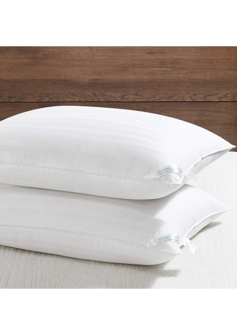 downluxe downluxe Down Alternative Pillows King Size Set of 2 - Hotel Collection Soft Bed Pillows for Sleeping, Perfect for Side, Back and Stomach Sleepers, 20 X 36  - Image 1