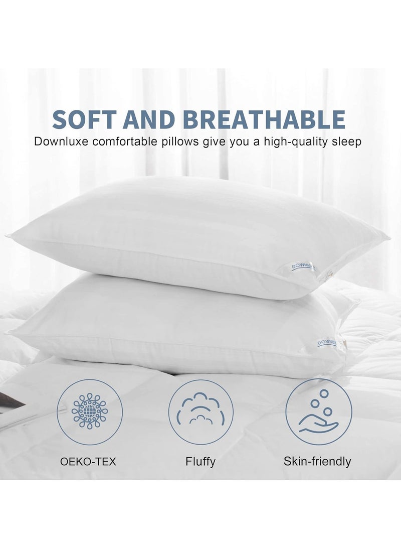downluxe downluxe Down Alternative Pillows King Size Set of 2 - Hotel Collection Soft Bed Pillows for Sleeping, Perfect for Side, Back and Stomach Sleepers, 20 X 36  - Image 4