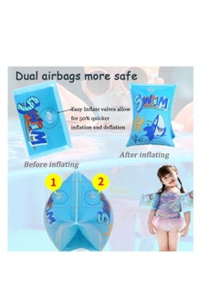 نيبمينينت Children's Swimming Armbands Motif with Mermaids Roll-Up Inflatable Swim Floater Sleeves Training Aid Baby Float Arm Bands Kids Ring Pool Water Toy Accessories for Boys Girls 2-6 Years  - Image 5