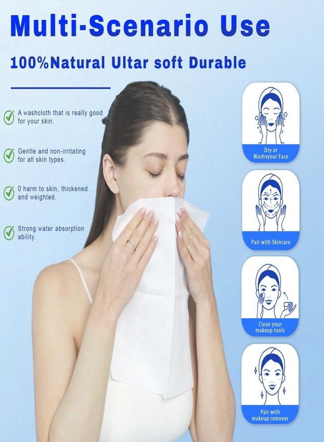 BILIYA XL Disposable Face Towels,100% Biodegradable,Ultra Soft Makeup Remover Wipes for Sensitive Skin, 10 x 12 "50 Ct, 1 pack - Image 3
