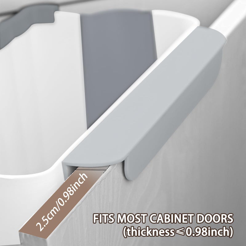 Soddeph Collapsible Hanging Trash Can for Kitchen Cabinet Door, 9L Plastic Foldable Waste Bin, 2.4 Gallon Small Wall Mounted Garbage Bin for Kitchen, Bathroom, Bedroom Countertop (Gray) - Image 3