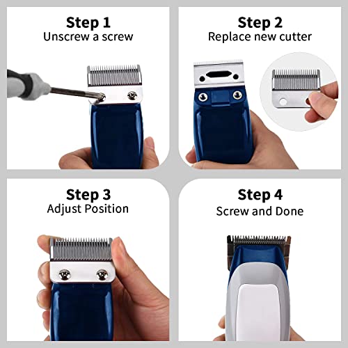 YHAYHO Professional Replacement Clipper Blades Precision 2 Holes Adjustable Clipper Blade Detachable Trimmer Replacement Blade Stainless Steel Replacement Blade, Senior Cordless Clipper Blade - Image 4
