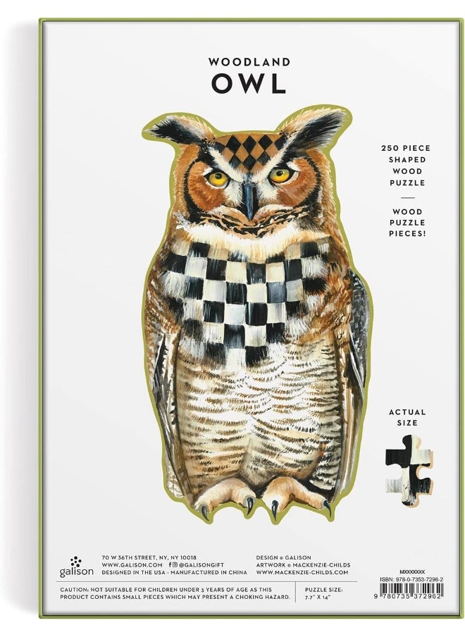 null - MacKenzie-Childs Woodland Owl 250 Piece Shaped Wood Puzzle - Image 1