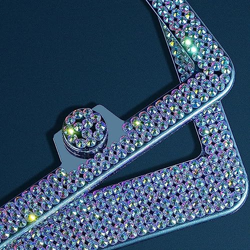 Newzon AB Bedazzled Crystal Car License Plate Cover 2 Pieces, Color Bling License Plate Frames with High End Ribbon Gift Box, Diamond Car Accessories with Coaster, Rhinestone Ignition Ring for Women - Image 2