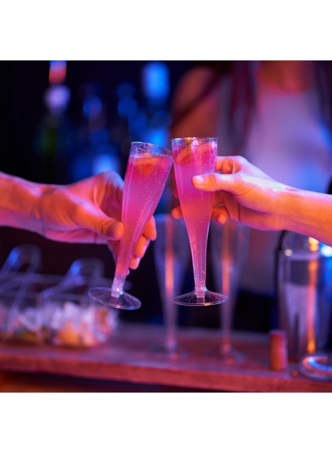 بواو 50 كأس شمبانيا بلاستيكية فاخرة من BOAO مع بريق ذهبي، 133 مل - كؤوس شمبانيا قابلة لإعادة الاستخدام، كؤوس بلاستيكية، كؤوس بروسيكو للكوكتيلات، النبيذ، الحلوى، حفلات الزفاف، أعياد الميلاد، حفلات الشواء، الحفلات - Image 5