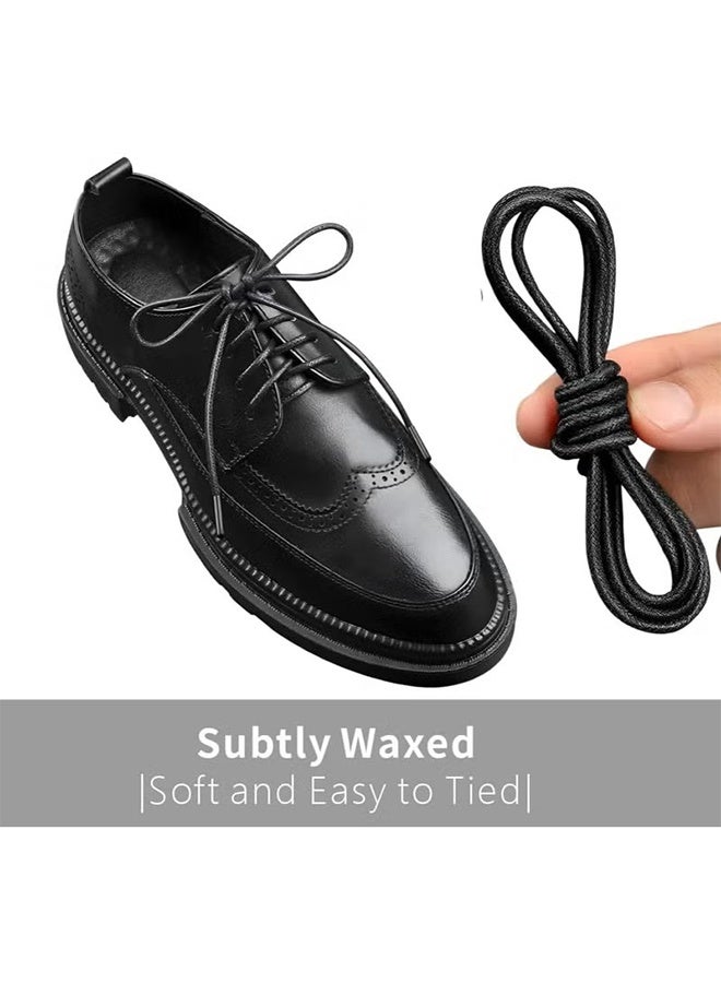 واي جيه 8 أزواج من أربطة الأحذية المصنوعة من القطن المشمع -أربطة أحذية دائرية متينة للأحذية الجلدية والأحذية - Image 4