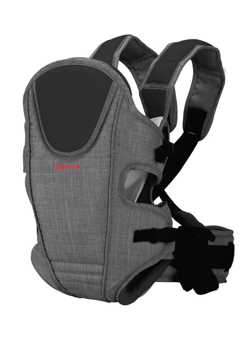 Zenito Infant Carrier - 3-18 months -Ergonomic 3-in-1 Baby Travel Carrier - Adjustable & Removable headrest - Grey - Image 1