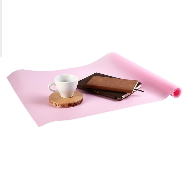 Olpad Aesthetic Pink Silicone Desk Mat, Waterproof Table Protector, Modern Office Pad for Computer, Keyboard, & Mouse, Heat-Resistant and Non-Slip Table Protector, Versatile Kitchen and Crafting Mat - Image 2