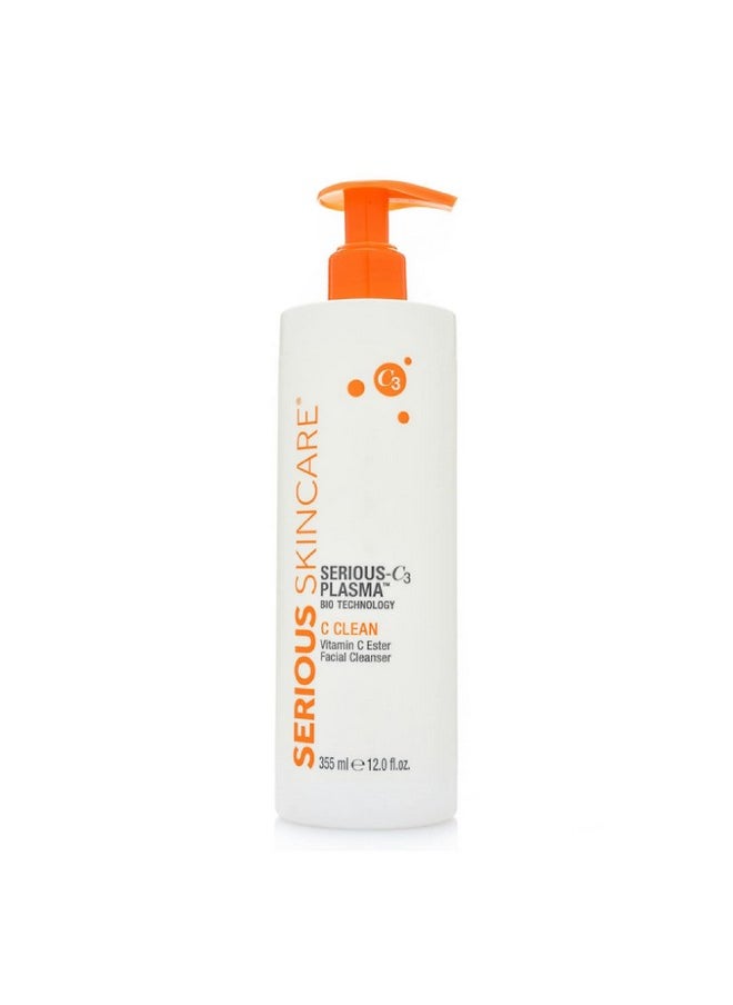 Serious Skincare Erious Skincare Seriousc3 Plasma Vitamin C Facial Cleanser For Bright And Hydrated Skin Hydrolyzed Collagen For Dry And Mature Skin 12 Oz. Bottle With Pump  - Image 1
