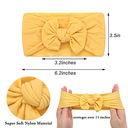 kangaroo 25 Colors Baby Girl Headbands 4 inches Hair Bows Super Soft High Stretchy Hair Turban Head Wraps Headbands for Infant Newborn Toddlers Girls and Kids - Image 2