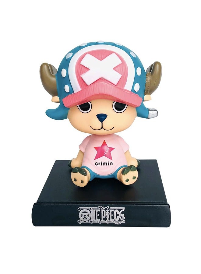 Generic One Piece Bobblehead Figures Anime, Funny Bobblehead Car Dashboard Decorations, Car Accessories Interior, Home Desk Ornaments Charm with Phone Holder for Women Men Boys Girls  - Image 1