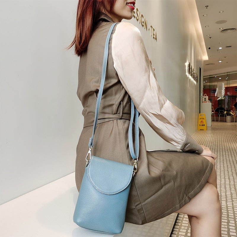 Top Layer Cowhide Mobile Phone Bag Mini Small Bag Women'S Bag All-Match Genuine Leather Women'S Coin Purse Crossbody Bag - Image 2
