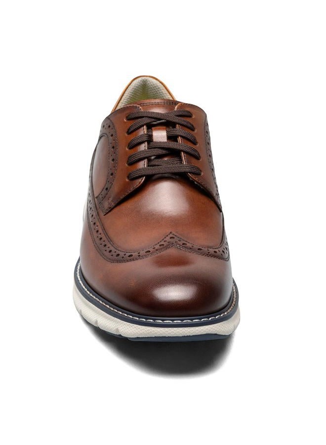 Florsheim Men's, Frenzi Wingtip Oxford Cognac Multi 7 M, Cognac Smooth/White Sole, 7 - Image 3