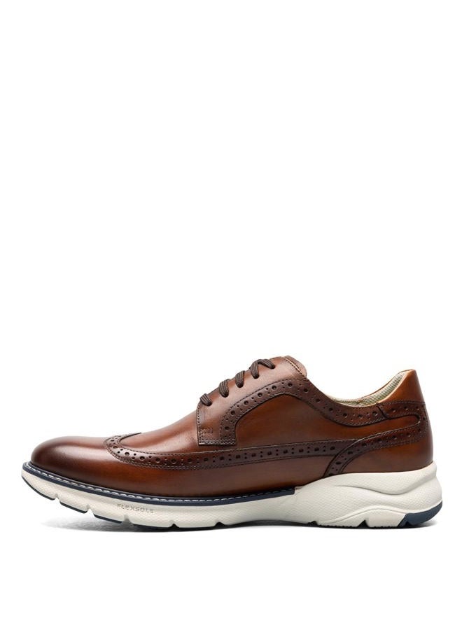 Florsheim Men's, Frenzi Wingtip Oxford Cognac Multi 7 M, Cognac Smooth/White Sole, 7 - Image 1