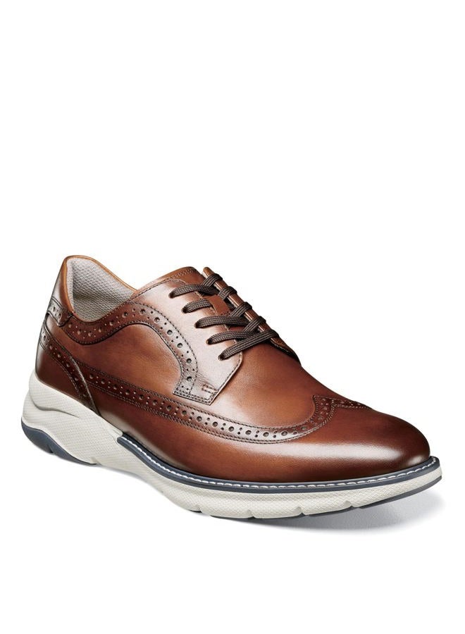 Florsheim Men's, Frenzi Wingtip Oxford Cognac Multi 7 M, Cognac Smooth/White Sole, 7 - Image 4
