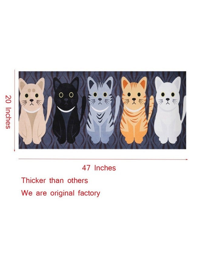 Gydthdeix Rectangle Cartoon Lovely Cats Kitty Pattern Mat Rug for Stairway Toilet Floor Bedroom Living Room Bathroom Kitchen Home Decoration Area - Image 2