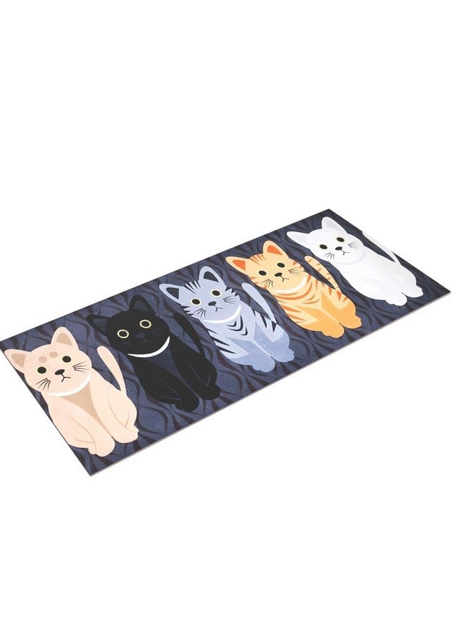 Gydthdeix Rectangle Cartoon Lovely Cats Kitty Pattern Mat Rug for Stairway Toilet Floor Bedroom Living Room Bathroom Kitchen Home Decoration Area - Image 4